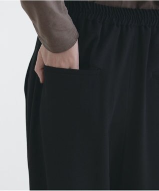 #Newans 【洗える】ジョーゼットテーパードパンツ ブラック系