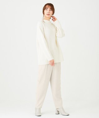 #Newans 【洗える】ジョーゼットテーパードパンツ ホワイト系