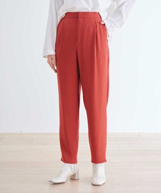 #Newans 【洗える】ジョーゼットテーパードパンツ オレンジ系