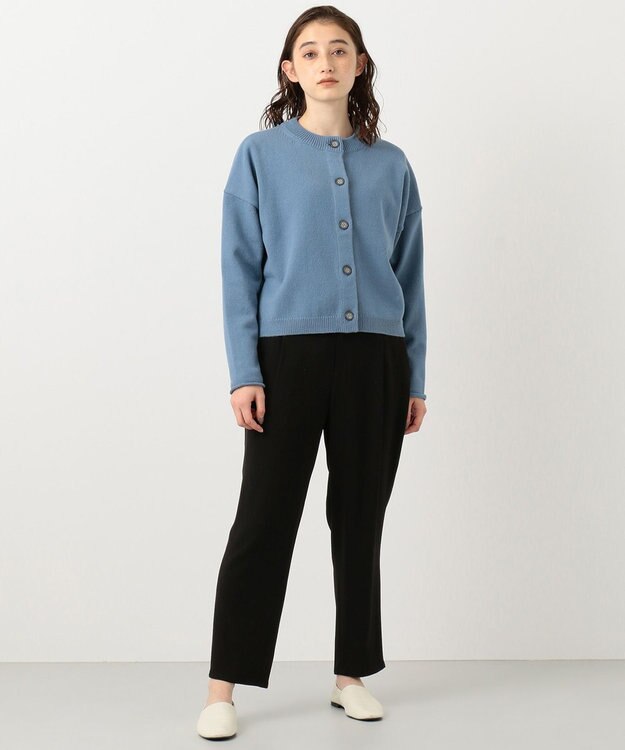 #Newans 【洗える】ジョーゼットテーパードパンツ ブラック系