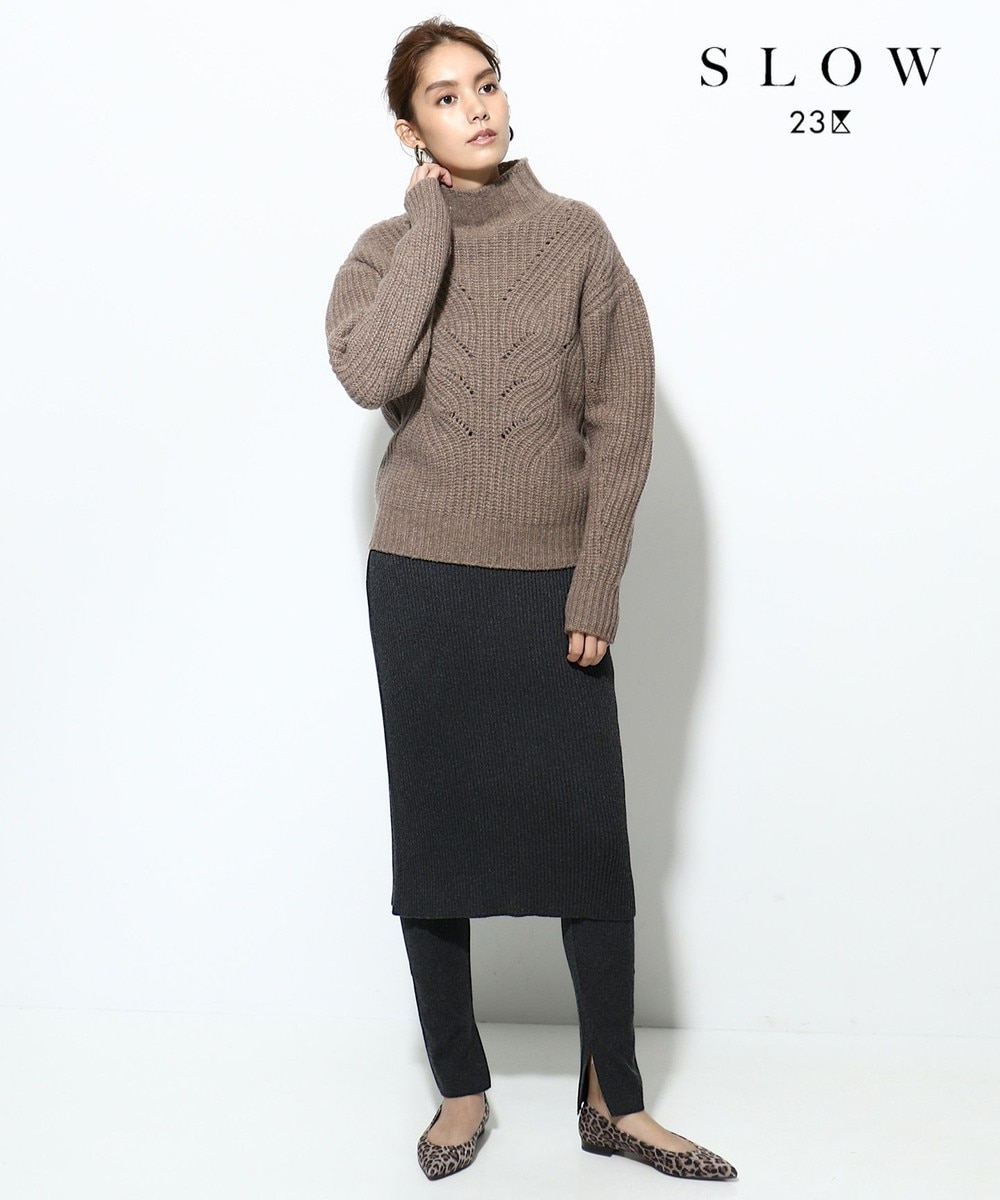 【オンワード】 23区>パンツ 【SLOW 23区】COTTON CASHMERE COMPACT RIB ニット レギンスパンツ キャメル 38 レディース 【送料無料】