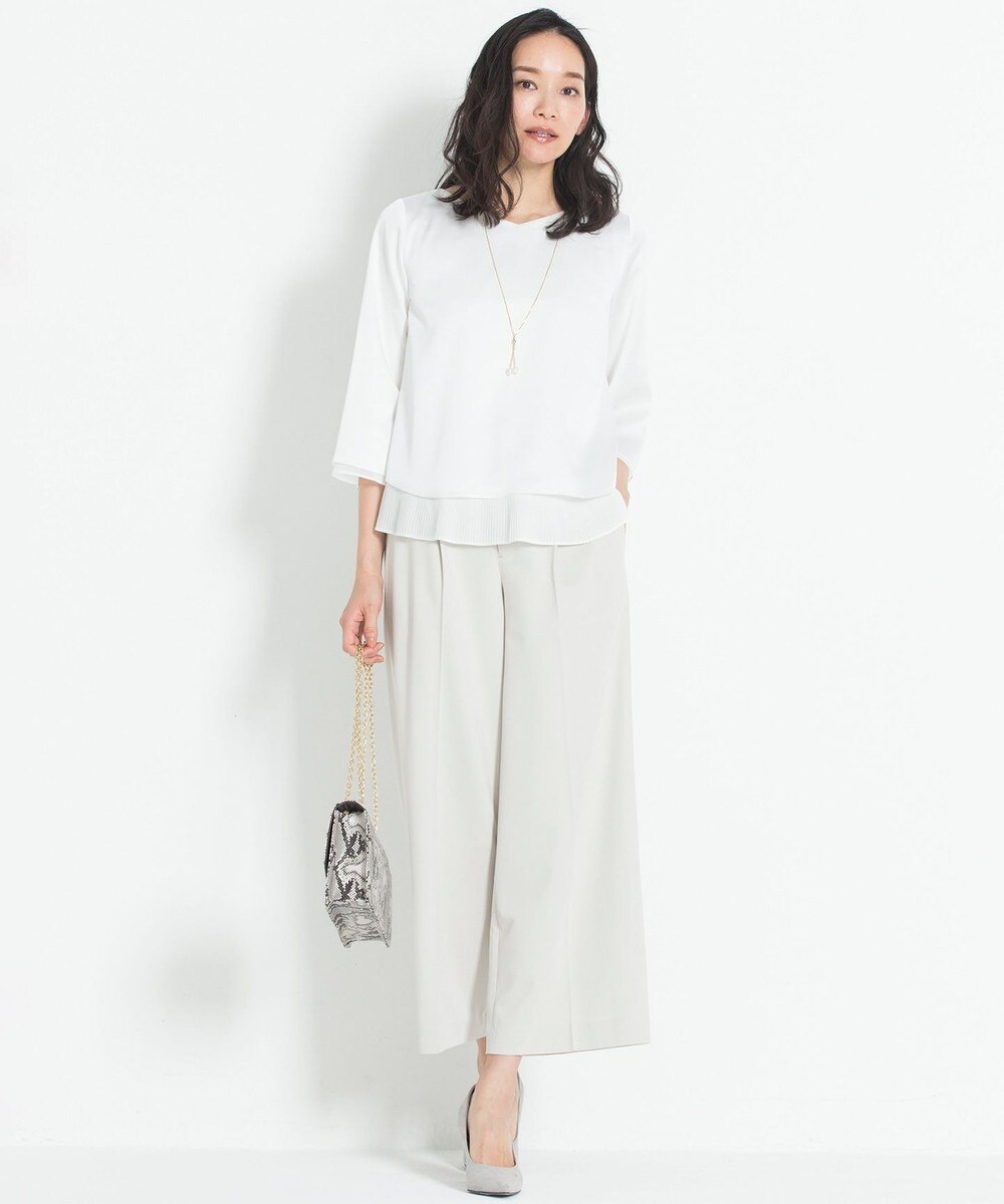 【オンワード】 自由区 L>パンツ 360°FREEリュミエール ジャージーワイドパンツ ベージュ 44 レディース 【送料無料】