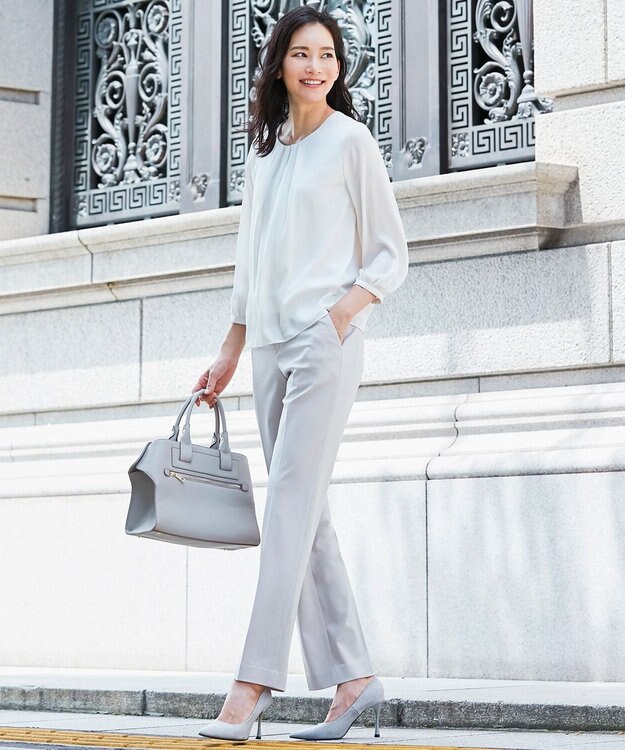 自由区 【Sサイズ有】360°FREE ウォッシャブル パンツ ライトグレー系