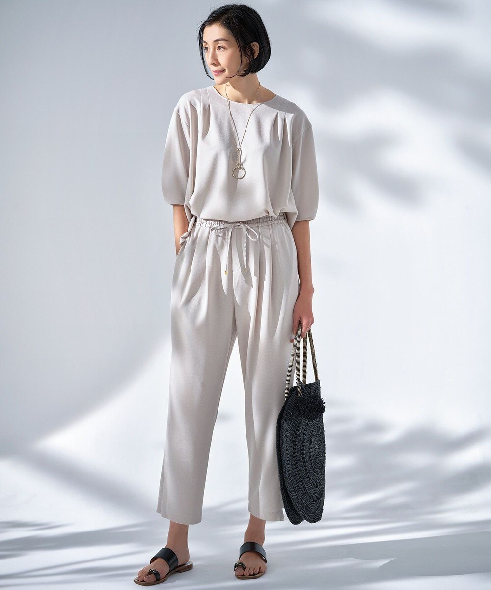 【オンワード】 自由区>パンツ 【Sサイズ有】AMUNDSEN JERSEY ストレスフリー パンツ ネイビー 38 レディース 【送料無料】