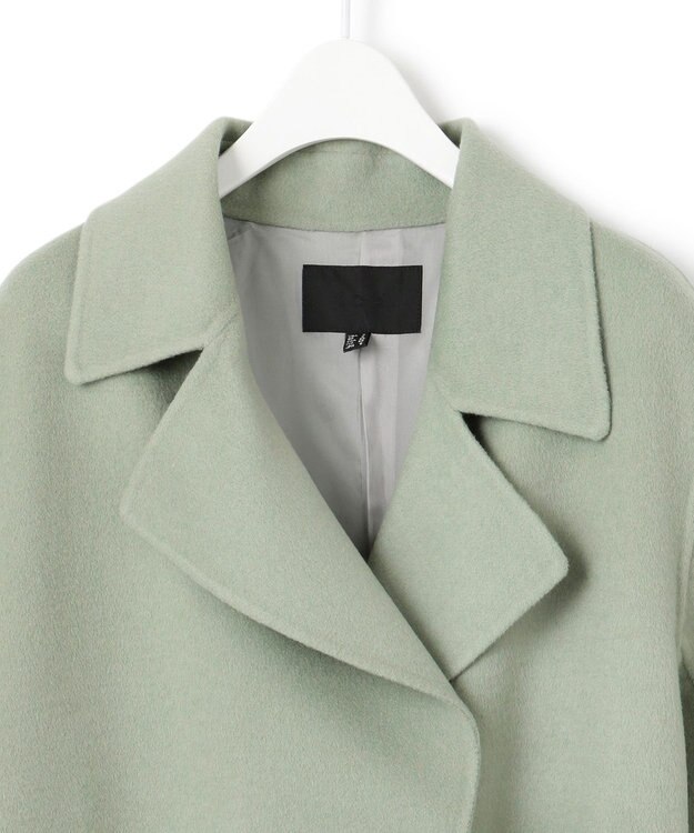 ICB L 【マガジン掲載】WoolRever ベルテッドコート(番号CJ25) スモーキーグリーン系