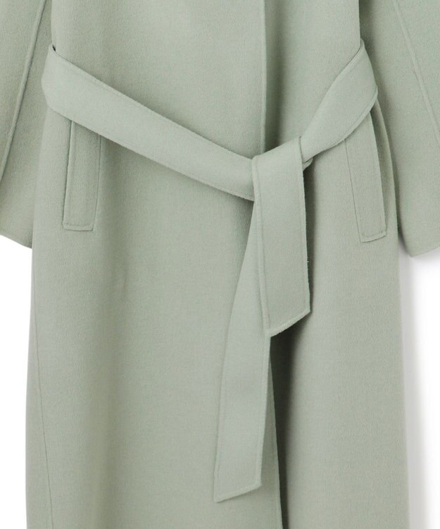 ICB L 【マガジン掲載】WoolRever ベルテッドコート(番号CJ25) スモーキーグリーン系