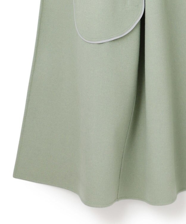 ICB L 【マガジン掲載】WoolRever ベルテッドコート(番号CJ25) スモーキーグリーン系