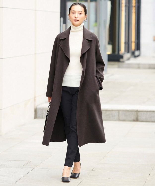 ICB L 【マガジン掲載】WoolRever ベルテッドコート(番号CJ25) グレー系