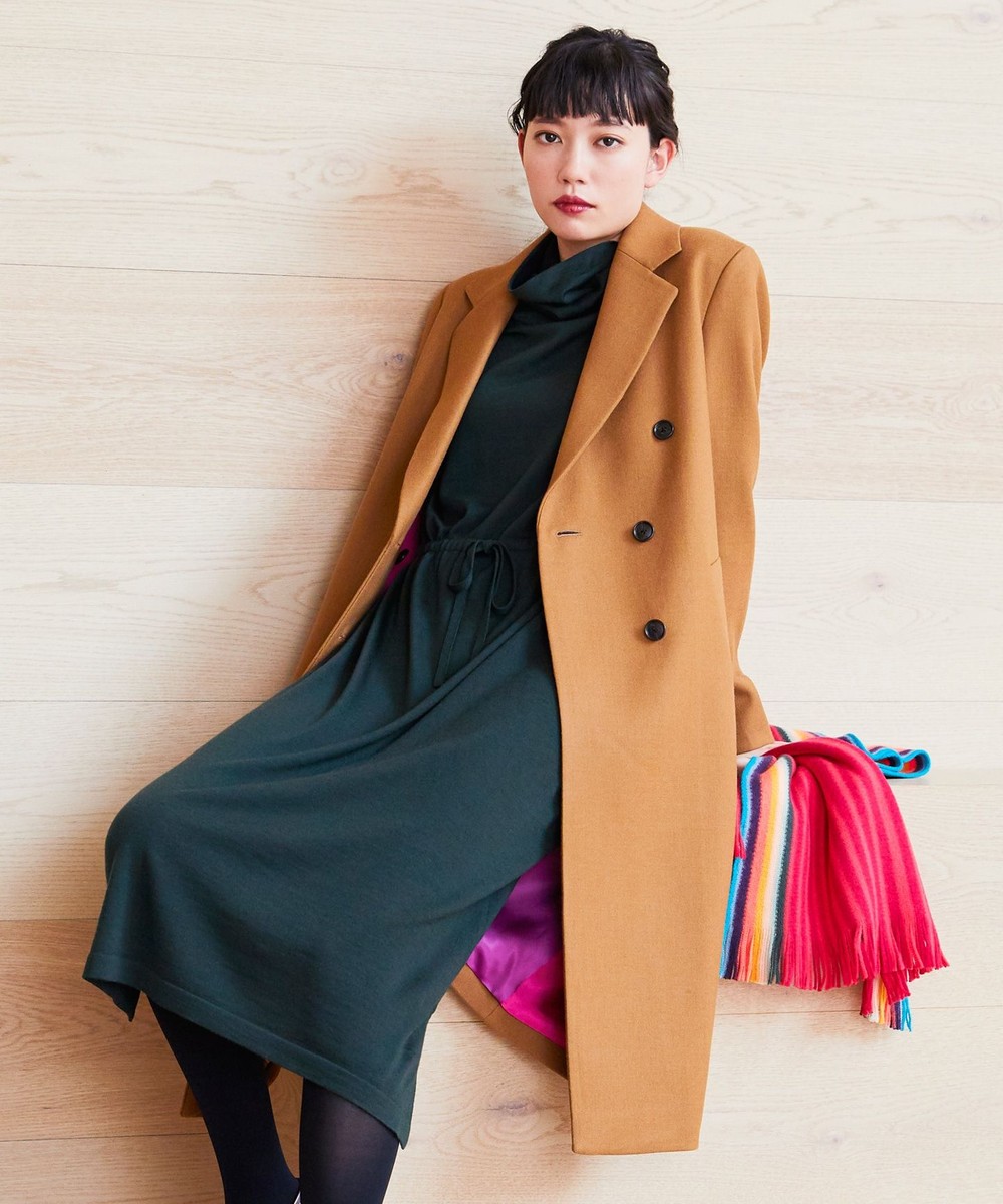 【オンワード】 Paul Smith>ジャケット/アウター ウールカルゼ ダブルコート ダークグリーン 46L レディース 【送料無料】