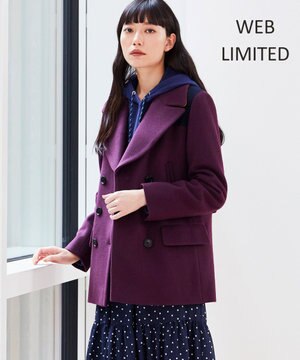 【WEB限定アイテム】カラーブロック ウールアウター ピーコート