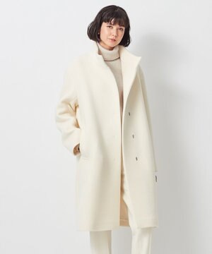 ダブルクロスベロアスタンドカラー コート