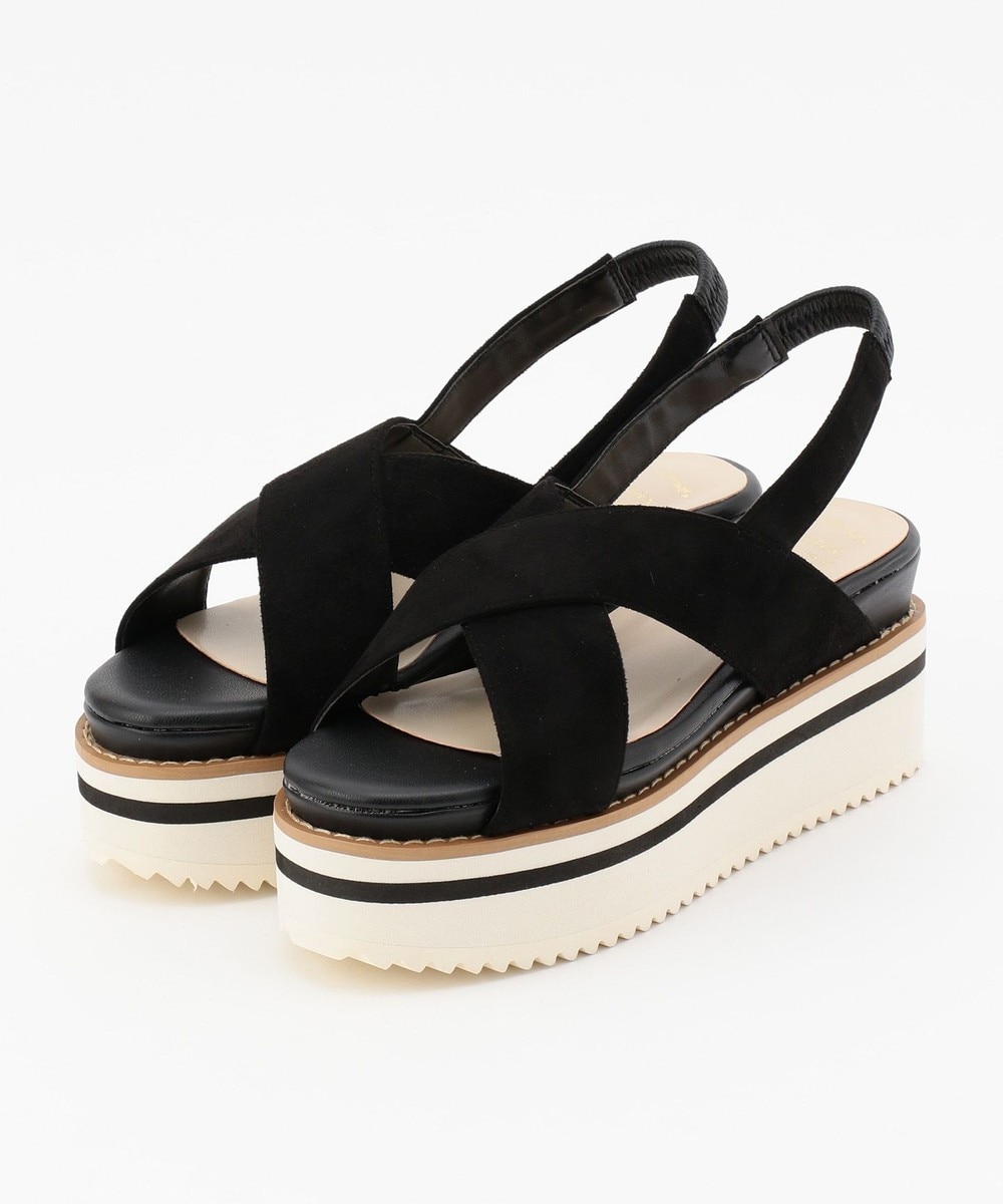 【オンワード】 Feroux>シューズ スエードクロス サンダル ブラック M レディース 【送料無料】