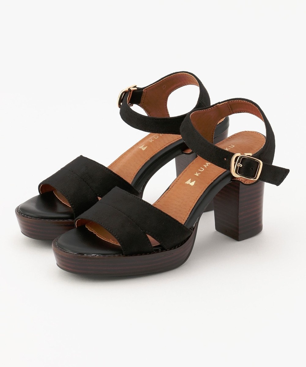 【オンワード】 組曲 L>シューズ スタッグドヒールスエードサンダル パープル LS レディース 【送料無料】