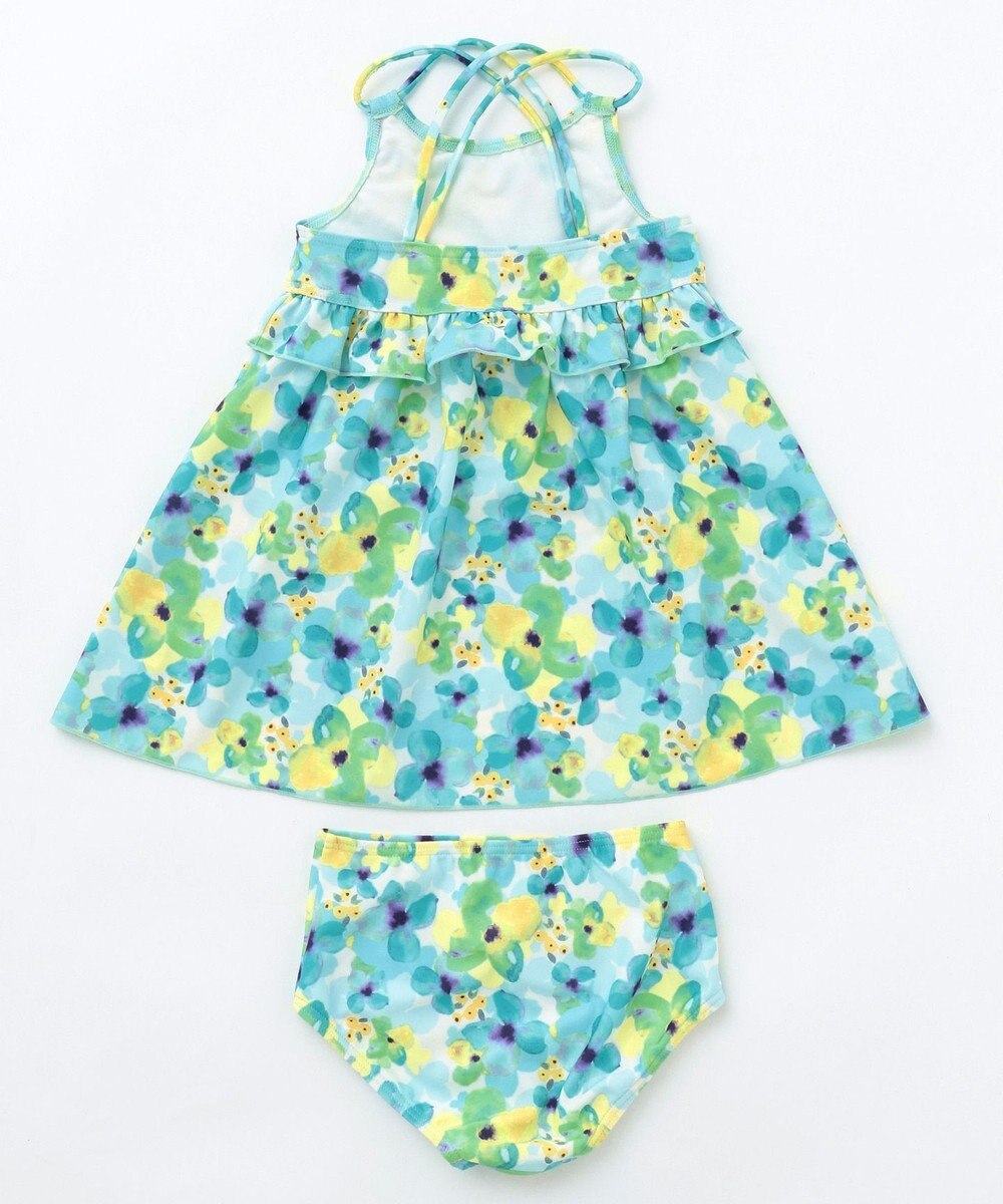 ANY KIDS 水彩タッチ花柄プリント セパレート水着 