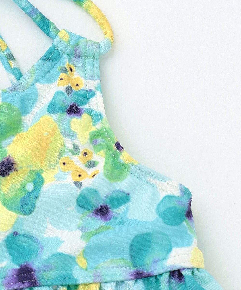 ANY KIDS 水彩タッチ花柄プリント セパレート水着 