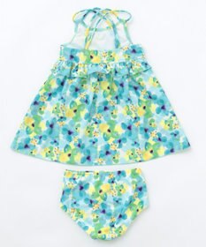 ANY KIDS 水彩タッチ花柄プリント セパレート水着