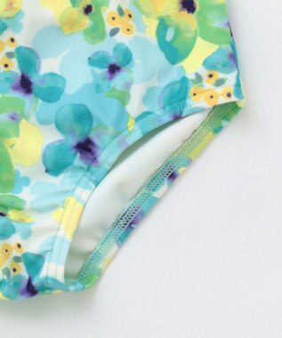 ANY KIDS 水彩タッチ花柄プリント セパレート水着 ブルー系5