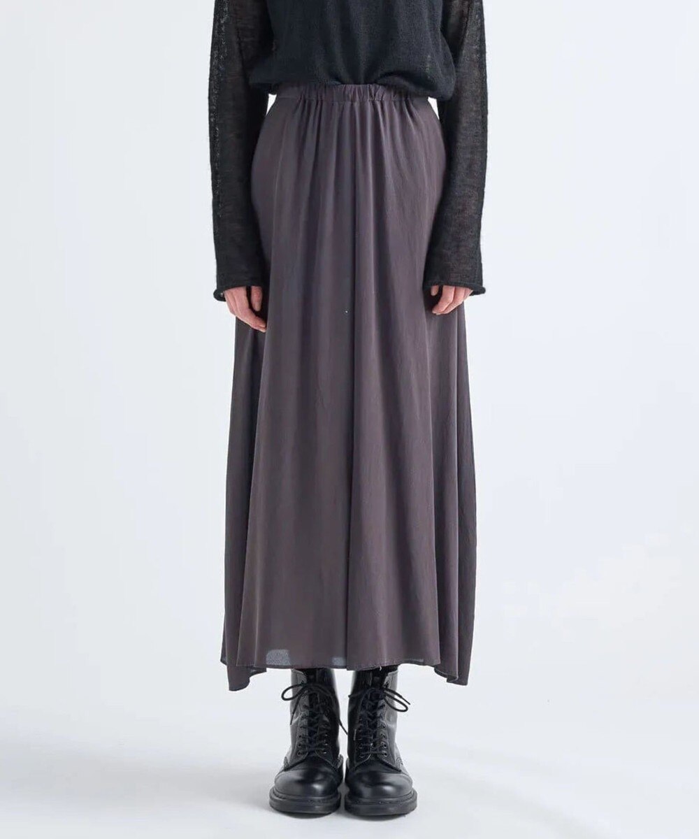 【オンワード】 ATON>スカート SILK DECHIN / フロントドレープスカート GRAY 02 レディース 【送料無料】