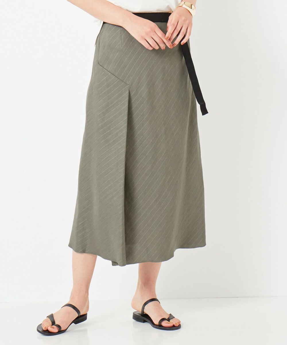 【オンワード】 BEIGE,>スカート RONGO / スカート Khaki Stripe 2 レディース 【送料無料】