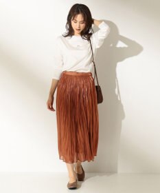 ANY L 【洗える】シャイニーサテン スカート