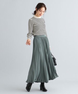 【洗える】サテンアコーディオン プリーツスカート