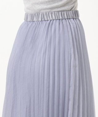 ANY 【洗える】シアーアコーディオン プリーツスカート スカイブルー系