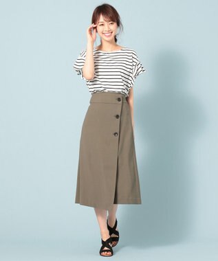 ANY 【洗える】麻混ストレッチ スカート