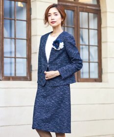 ANY 【セレモニー】グログラン&ツイードジャージー スカート