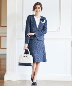 ANY 【セレモニー】グログラン&ツイードジャージー スカート