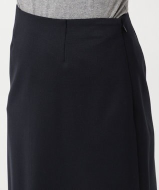 ANY 【セレモニー】グログラン&ツイードジャージー スカート ネイビー系