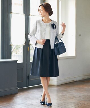 ANY 【セレモニー】エステルツイル スカート ブラック系