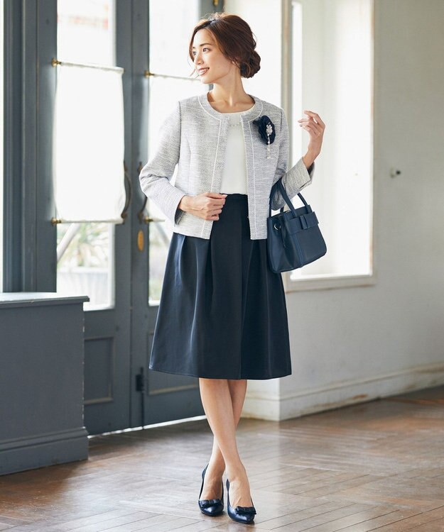 ANY 【セレモニー】エステルツイル スカート ブラック系