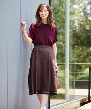 J.PRESS LADIES 【洗える】ジオメトリックプリント スカート グレー系5