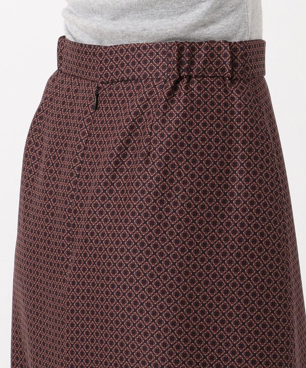 J.PRESS LADIES 【洗える】ジオメトリックプリント スカート グレー系5