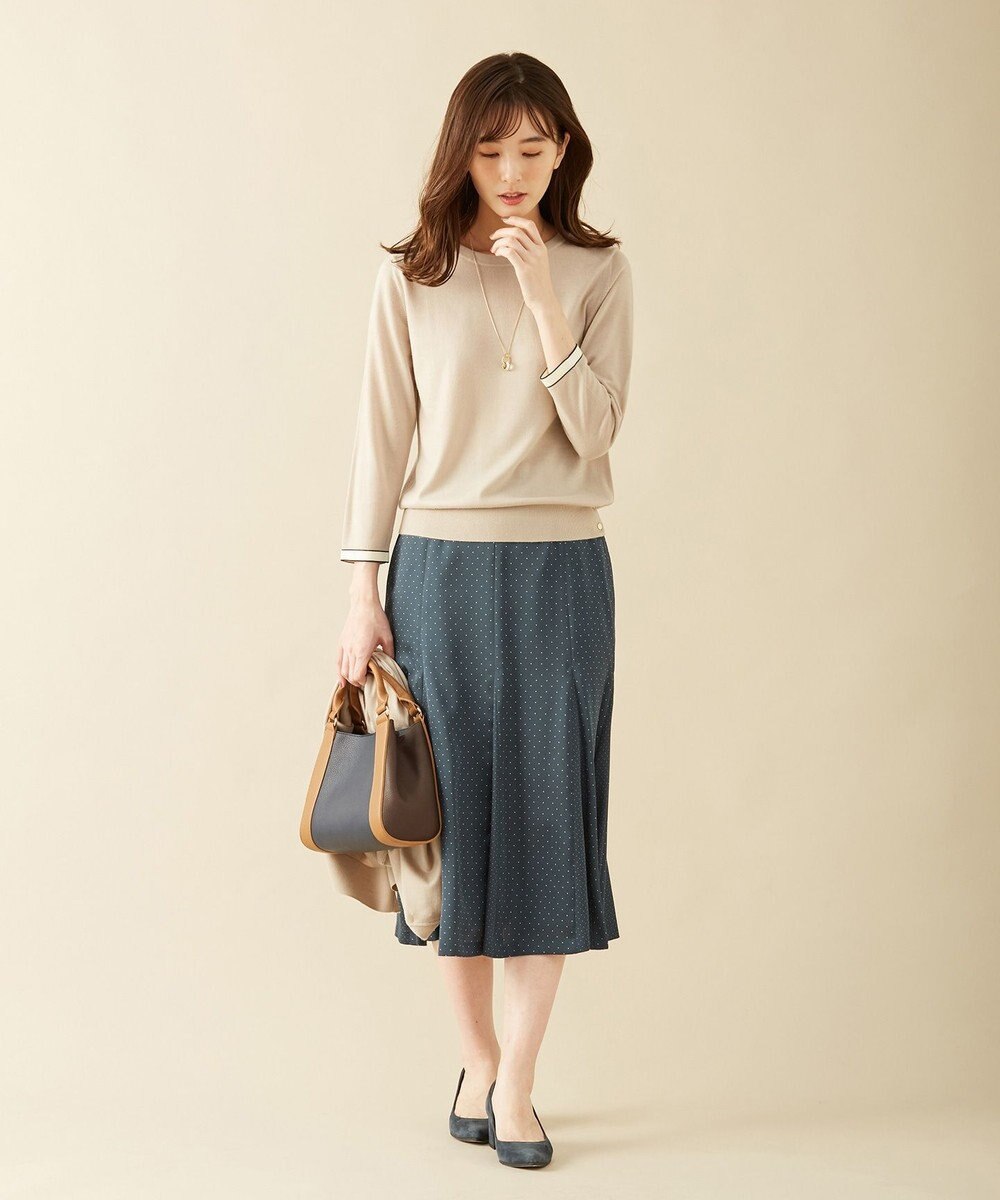 J.PRESS LADIES 【洗える】シルクライクサテンドット スカート 