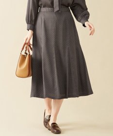 J.PRESS LADIES 【洗える】シルクライクサテンドット スカート