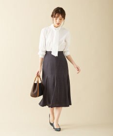 J.PRESS LADIES 【洗える】シルクライクサテンドット スカート