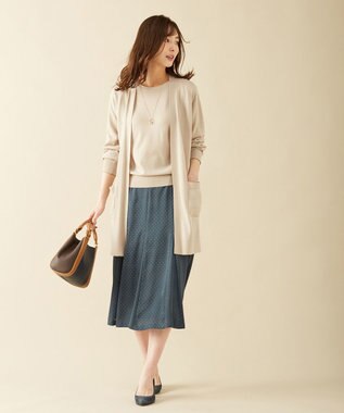 J.PRESS LADIES 【洗える】シルクライクサテンドット スカート スモーキーグリーン系5