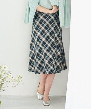  【洗える】コットンテンセルチェック スカート