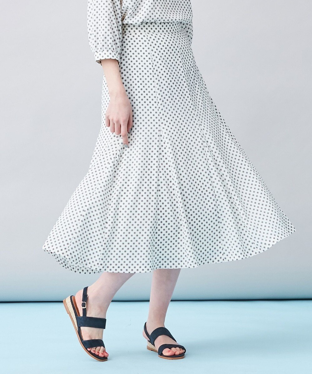 【オンワード】 J.PRESS LADIES>スカート 【洗える】アンティークデシン小紋プリント スカート アイボリー 9 レディース 【送料無料】