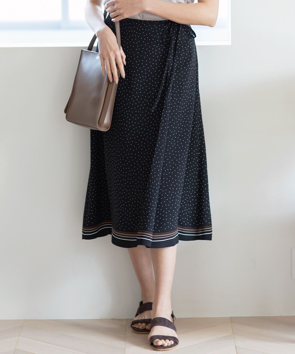 【オンワード】 J.PRESS LADIES S>スカート 【洗える】PANEL DOTS スカート ネイビー P7 レディース 【送料無料】