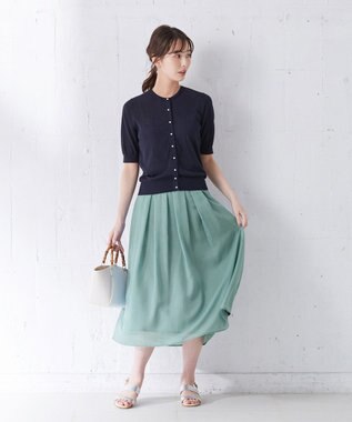 J.PRESS LADIES 【WEB限定色あり】洗えるブライトスパンボイル スカート ネイビー系