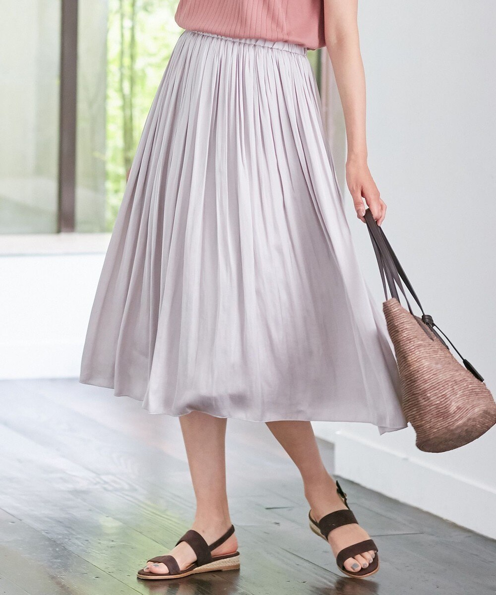 【オンワード】 J.PRESS LADIES>スカート 【洗える】ヴィンテージサテン スカート グレージュ 11 レディース 【送料無料】