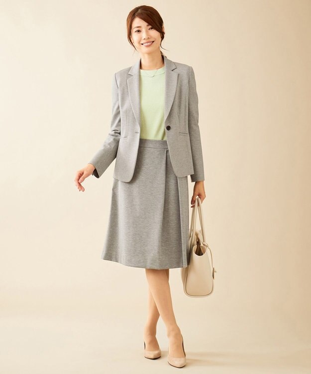 J.PRESS LADIES 【制菌加工・UVカット】アルファクロスジャージー スカート グレー系