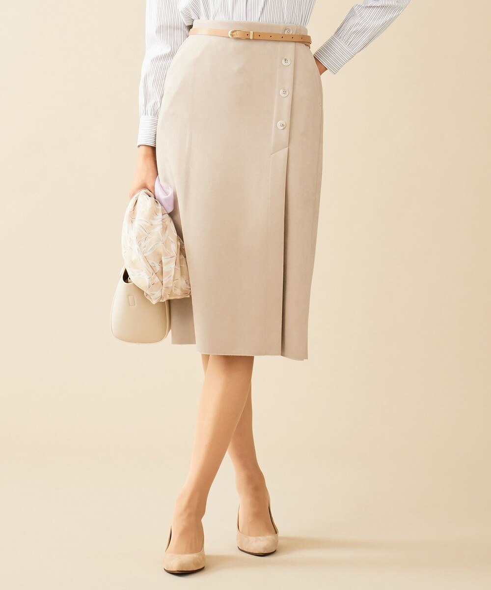 【オンワード】 J.PRESS LADIES>スカート 【ストレッチ性抜群】ライトスウェードダンボール スカート ベージュ 9 レディース 【送料無料】