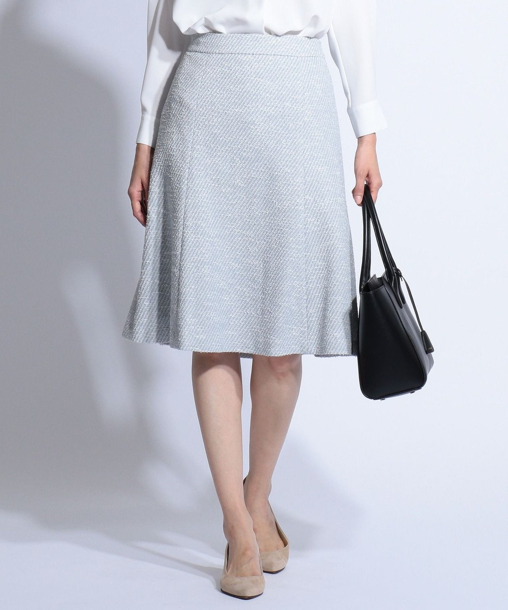 J.PRESS LADIES L 【セットアップ対応】Spring Tweed スカート ライトグレー系