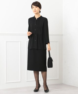 自由区 FORMAL 【楽々な着心地】NOIE15平二重 スカート ブラック系