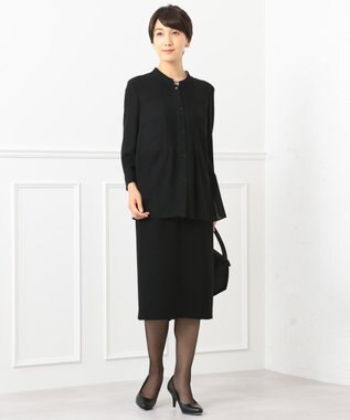 自由区 FORMAL 【楽々な着心地】NOIE15平二重 スカート ブラック系