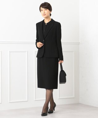 自由区 FORMAL 【楽々な着心地】NOIE15平二重 スカート ブラック系