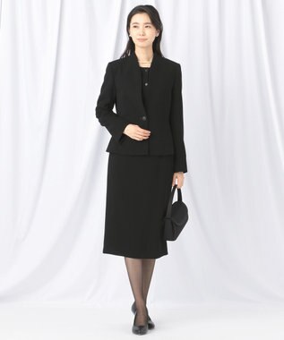 自由区 FORMAL 【楽々な着心地】NOIE15平二重 スカート ブラック系